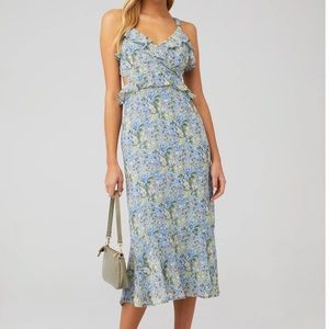 ASTR wildflower dress in blue floral (XS)